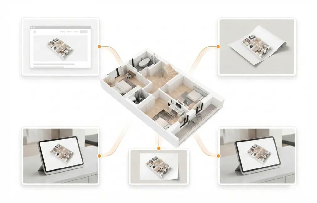 Uses of a 3D apartment floor plan