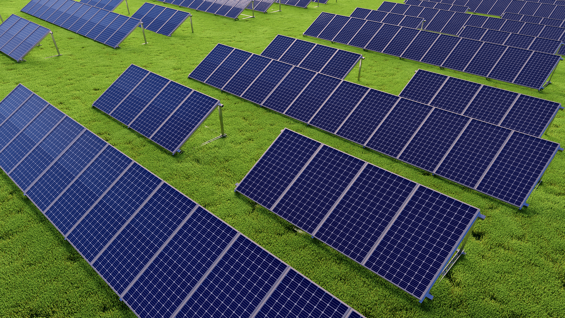 farma fotowoltaiczna wizualizacja 3d