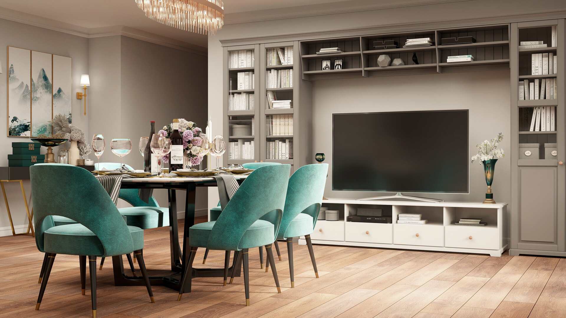 wizualizacja 3D wnętrza w realizacji Cegielniana 3