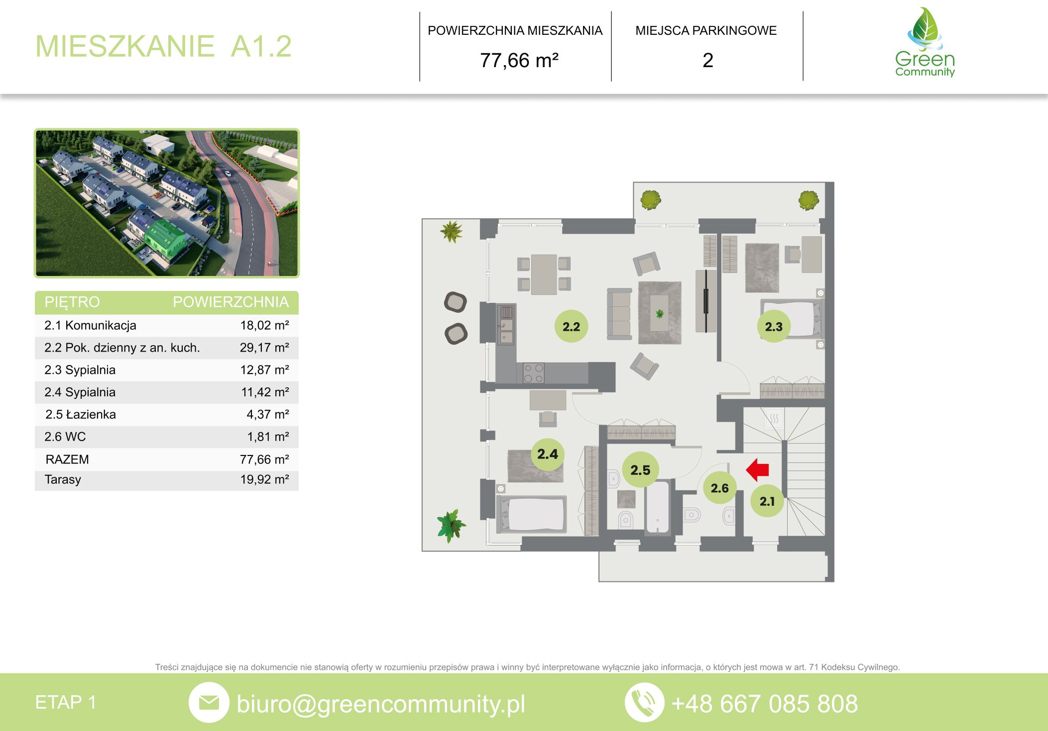 Wohnungsangebot und 3D Visualisierungen für Osiedle Green Community