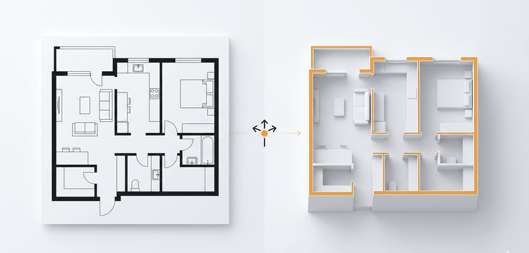 rzut 3d vs 2d