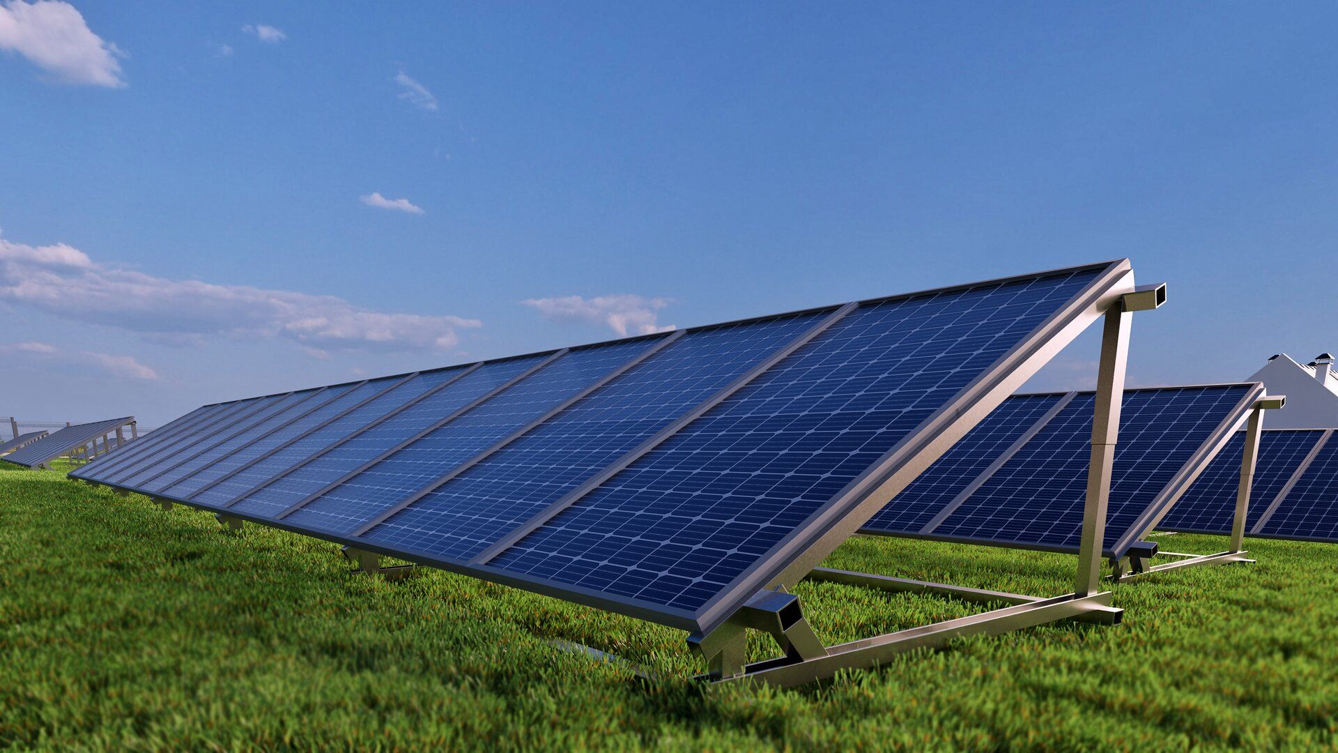 panel fotowoltaiczny wizualizacja 3d