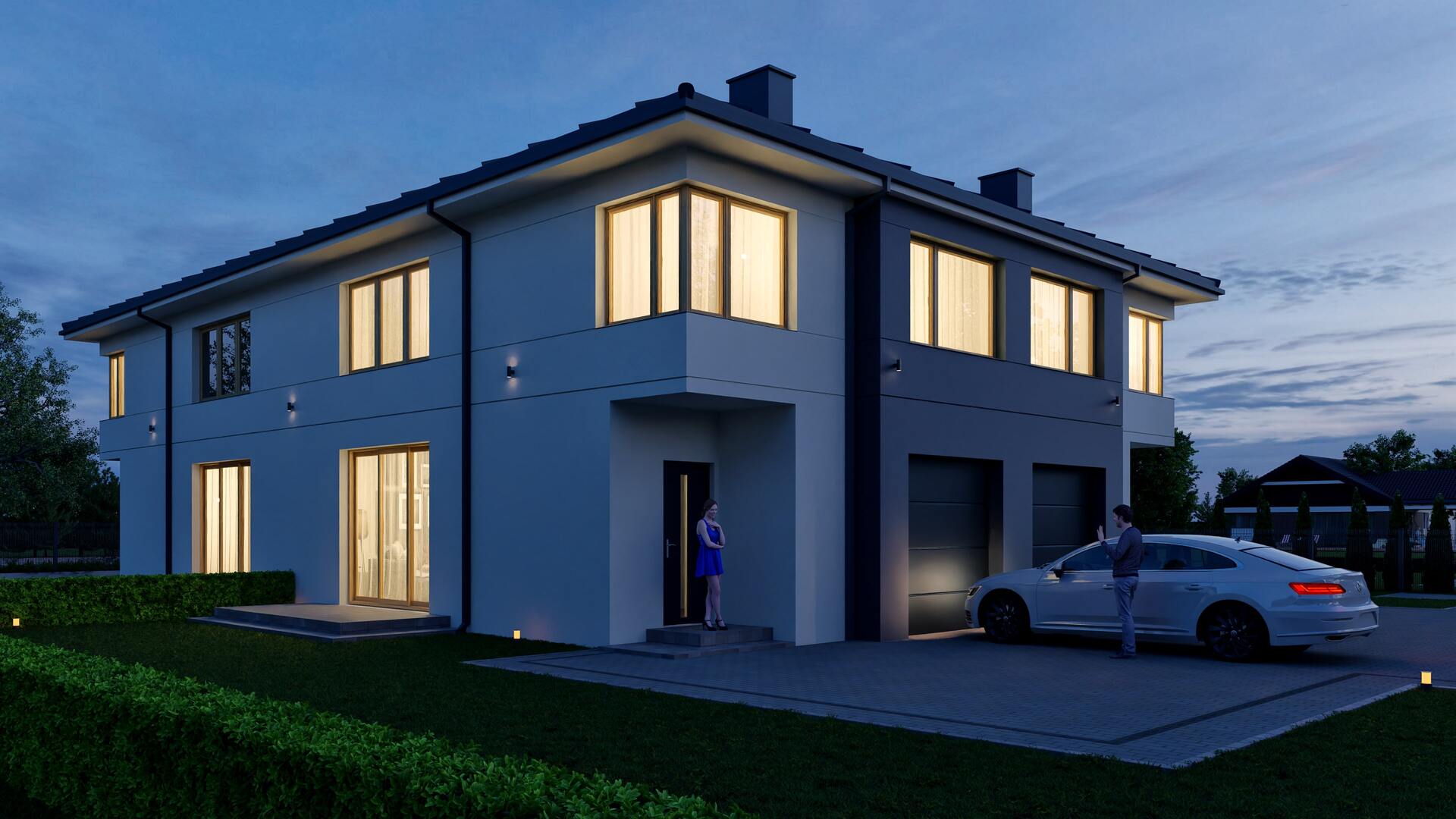 3D visualization of a fourplex neighborhood