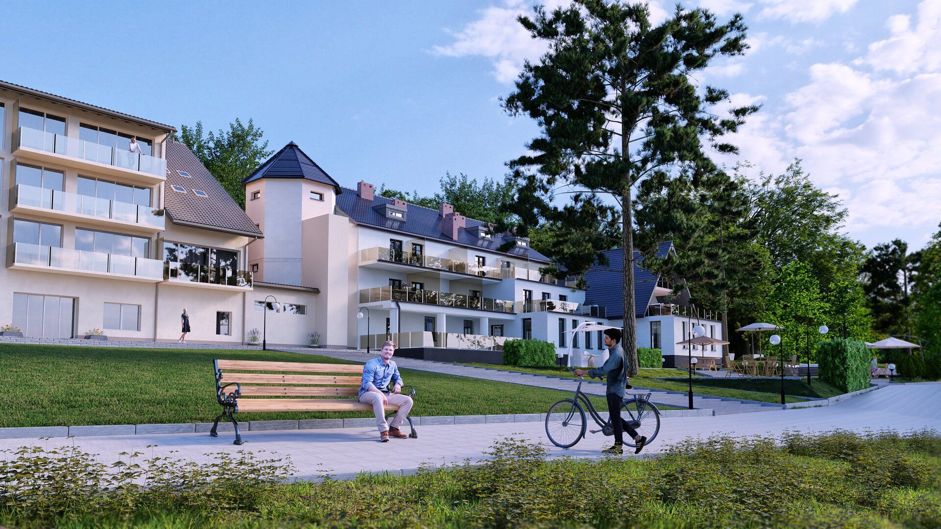 3D-Seitenansicht eines Hotels render